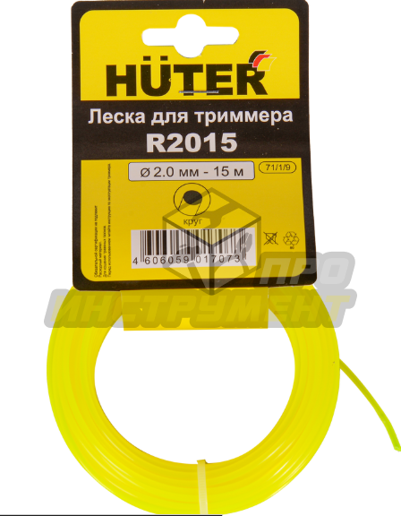 Леска Huter R2015 для триммера, 2 мм, круг