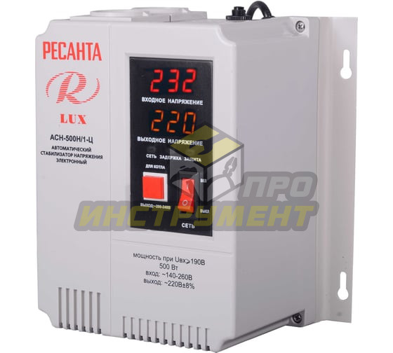 Стабилизатор АСН- 1 500Н/1-Ц Ресанта Lux